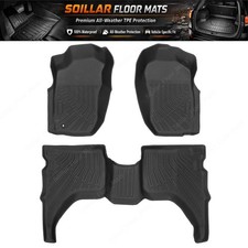 Tpe Floor Mats Liners Fits 2004 Toyota Tacoma Double Cab 3pcs 2-door Anti-slip