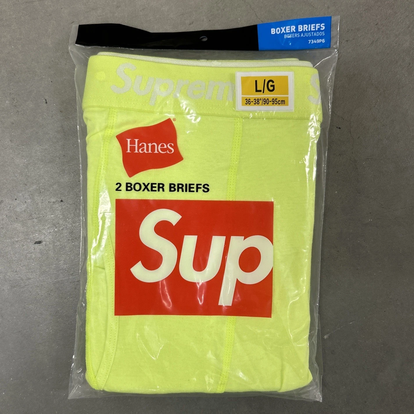 Boxer Supreme taille L slip vert lime Hanes sous vêtement décontracté neuf authentique