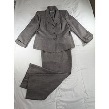 Le Suit Gray Blazer and Pant Suit Set 16 Petite