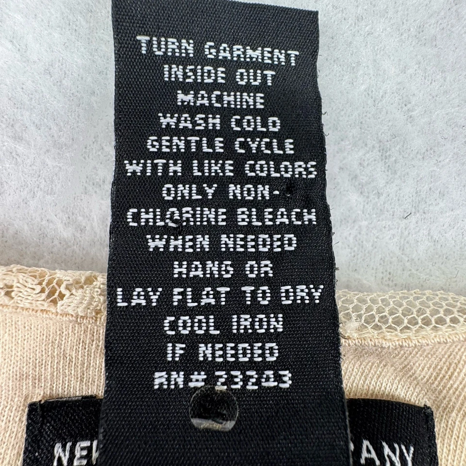 Y2K Vtg Lace Tank Top Beaded Waist Cream Floral NY & Co Medium Boho Cottagecore - Image 3 of 4