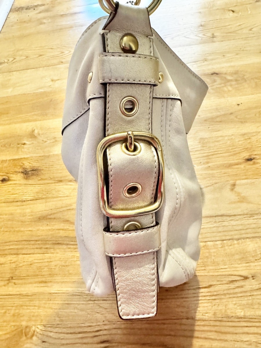 Coach White Leather Gold Hardware Zoe Shoulder Bag | eBay