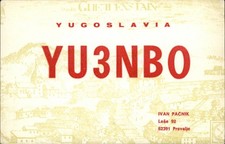 QSL radio card YU3NBO 1979 Prevalje Slovenia Ivan Pacnik Village