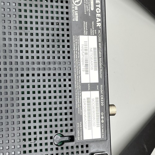 NETGEAR AC1200 Wifi Cable Modem Router C6220 DOCSIS 3.0 W/ CHGR + ANTENNAS - Picture 7 of 8