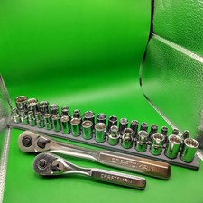 Craftsman 38 14 34pc Ratchet Socket Set Mm Sae W2 Usa Ratchets