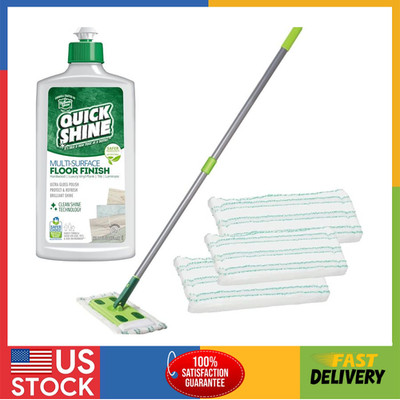 Quick Shine Floor Kit   Mop, 3 Pads & 16oz Cleaner for Hardwood, Vinyl, Laminate