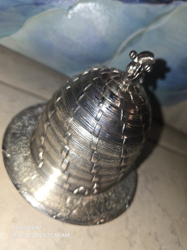 VTG C & Co Silver Plated Beehive Bee Honey Jam Jar w Lid Glass Liner MI Japan - Picture 5 of 12