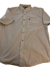 XL Ariat Pro Series stretch vented blue windowpane check button down shirt