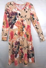 LuLaRoe XXS (Size 00-0)  Long Sleeve Dress Floral Multicolor Knee Length