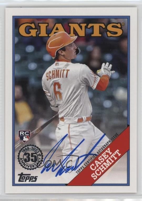 2023 Topps Update 1988 Topps Baseball Auto Casey Schmitt #88BAU-CAS Auto 0dp1