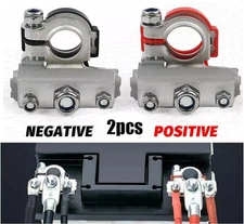 (USA)2X Car Marine Battery Terminal Connector Positive Negative Cable Clamp Clip