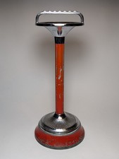 Vintage Ianthe retro floor standing ashtray chrome & red painted