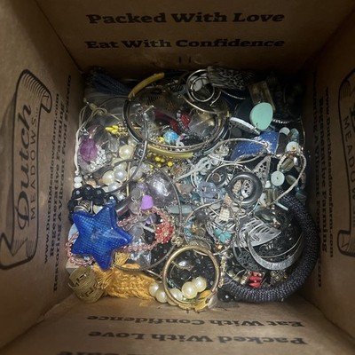 10 Lbs + Lot Box Vintage Craft Fashion Jewelry To Now New & Pre Owned Mostly