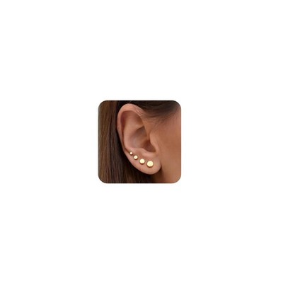 4 Paar Dot Titan Ohrringe G23 Hypoallergen für Damen