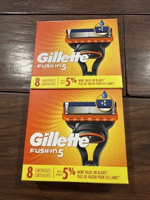(2) Gillette Fusion5 Razor Blade Refill Manual Razor Men 16 Cartridges  NEW 