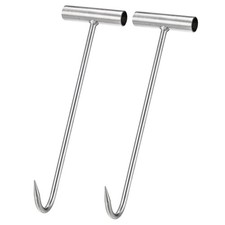 2pcs 11.4inch T-Handle Meat Boning Hook Galvanized T Hooks