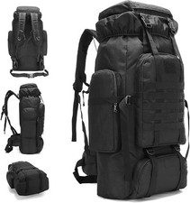 80L Hiking Backpack Large Capacity Camping Travel Rucksack Multiple Compartments