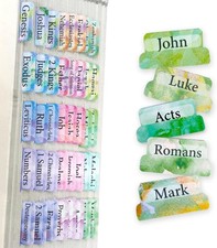 Laminated Bible Tabs Reposition Large Print Stickers Watercolour