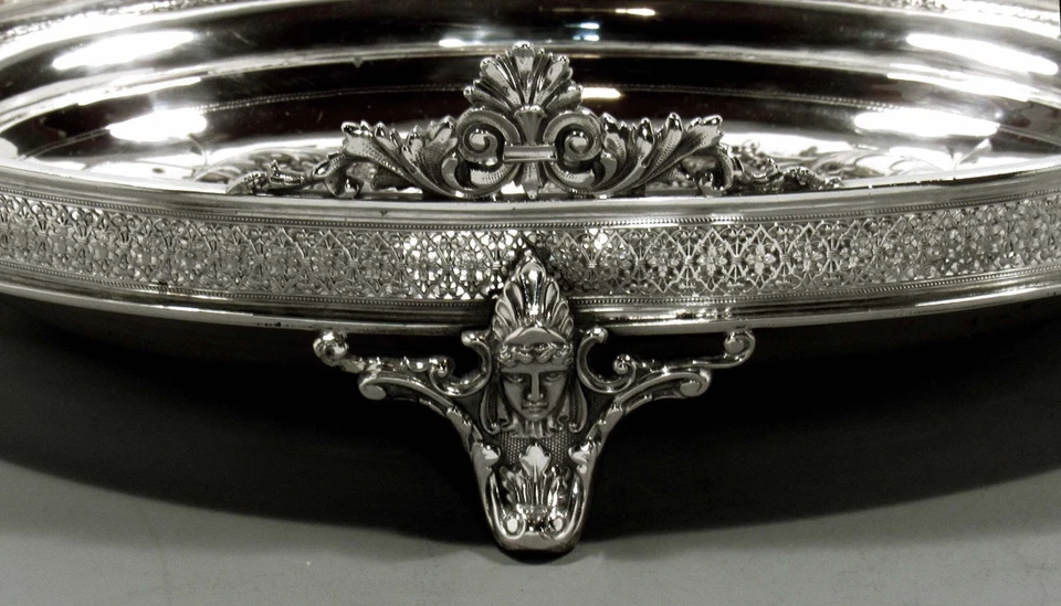 Cuenco central americano de plata esterlina c1890 EGIPCIO Foto 3 de 4