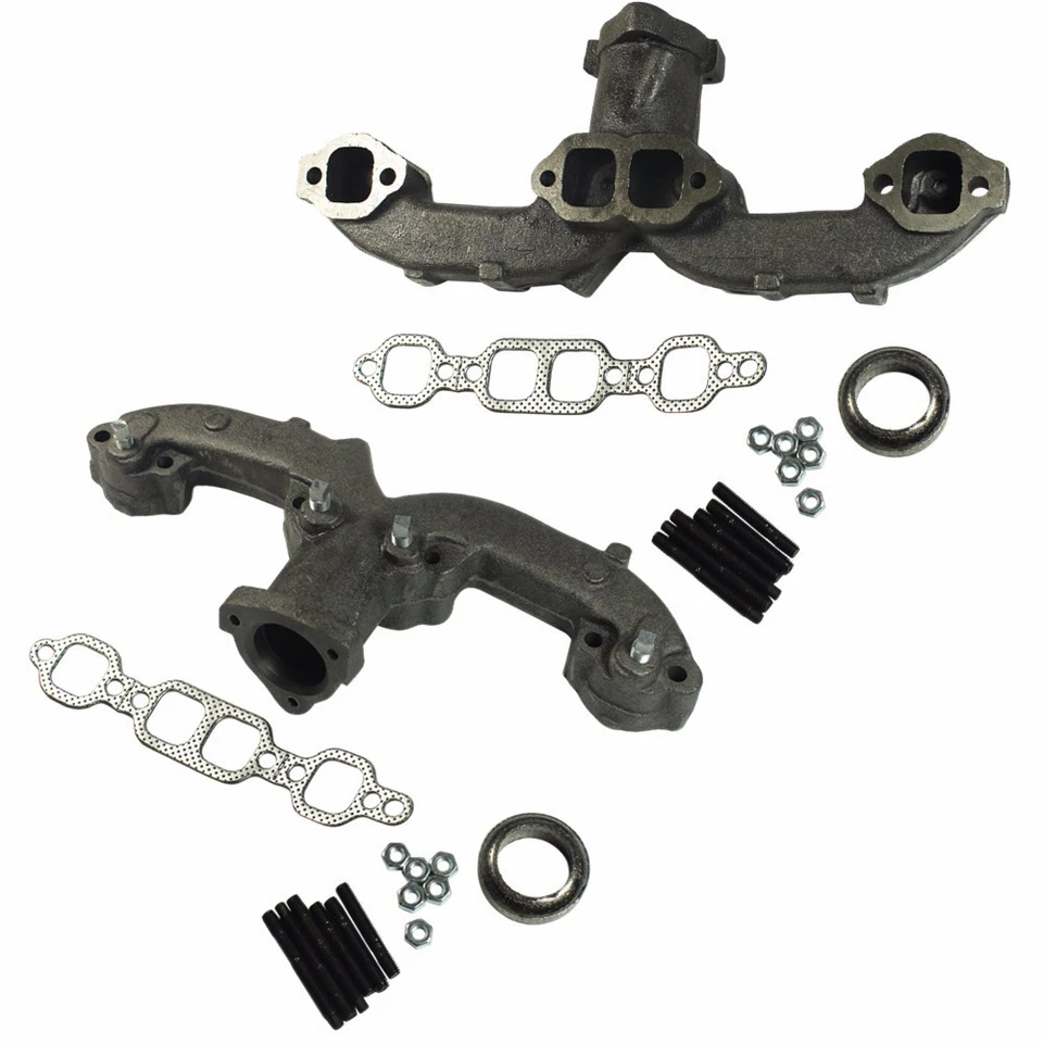 Nuevo juego de 2 pares de colectores de escape izquierdo y derecho para camioneta Chevy GMC Foto 3 de 4