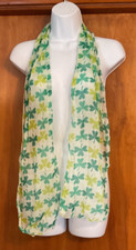 Lightweight Sheer Scarf St. Patricks Day Irish Green Shamrock Clover Polyester-N