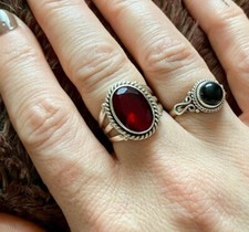 Red Garnet Ring 925 Sterling Silver Dailywear Ring January Birthstone Gift Ring