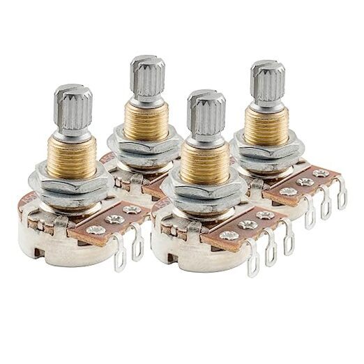Pro Brass Thread Mini Metric Sized Control Pots Audio Taper A500K
