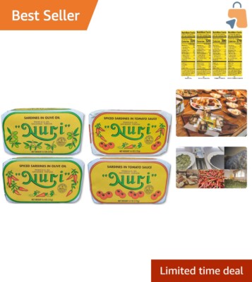 Artisans  Selection: Canned Sardines Variety Bundle in Pure & Spiced Oils