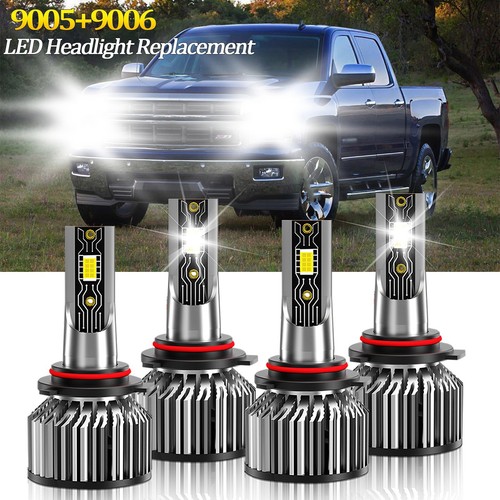 For Chevrolet Silverado 1500 1999-2006 LED Headlight High Low Beam Bulbs 6500K - 第 1/11 張圖片