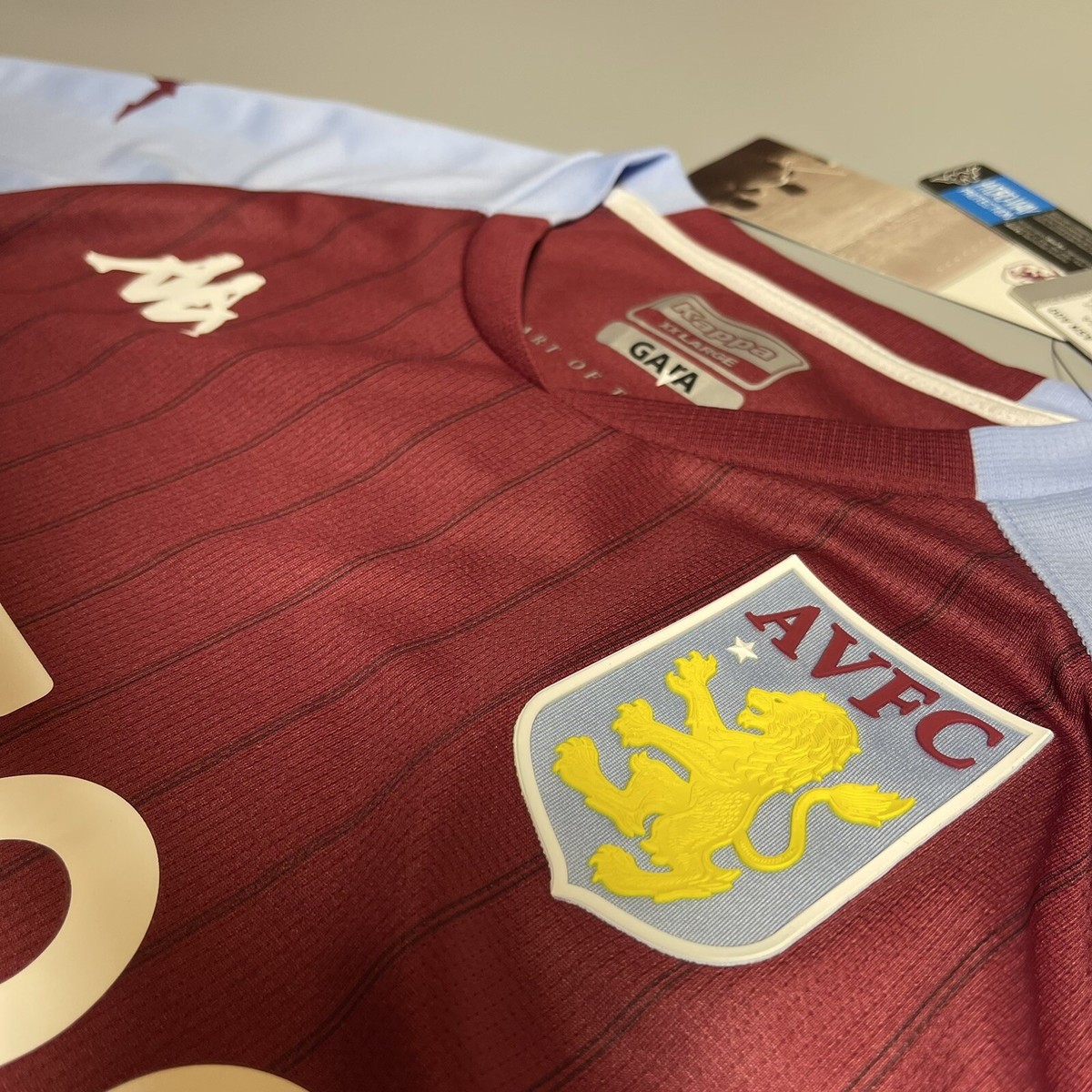 ASTON VILLA KAPPA 2020/2021 SOCCER HOME JERSEY #10 GREALISH SIZE