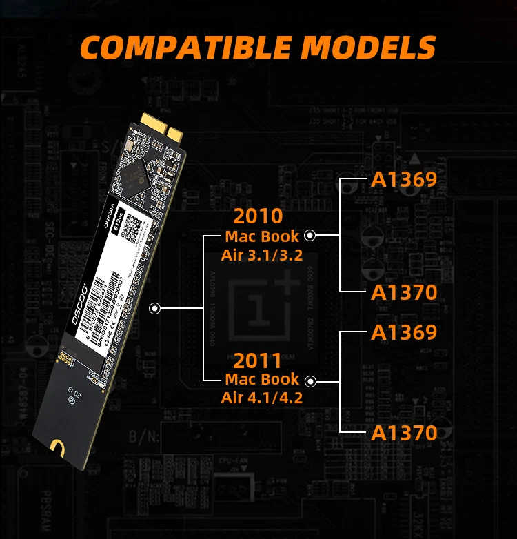 128GB 256GB 512GB SSD For 11" & 13" MacBook Air Late 2010 Mid 2011 /A1370 A1369 - Image 3 of 4