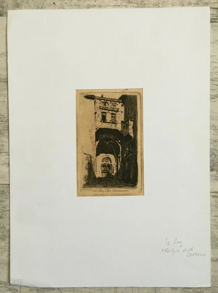 Charles JAFFEUX (1902-1941) Le Puy en Velay Rue Grasmanant Auvergne Haute-Loire - Photo 2/4