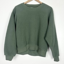 Everlane The ReNew Teddy Oversized Crewneck Sweatshirt Size M In Kalamata Green