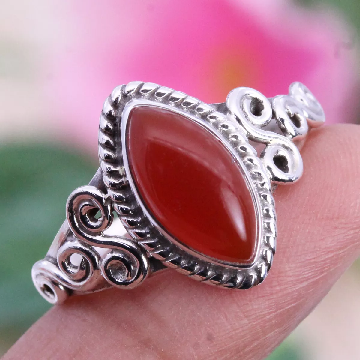 Carnelian gemstone hotsell ring
