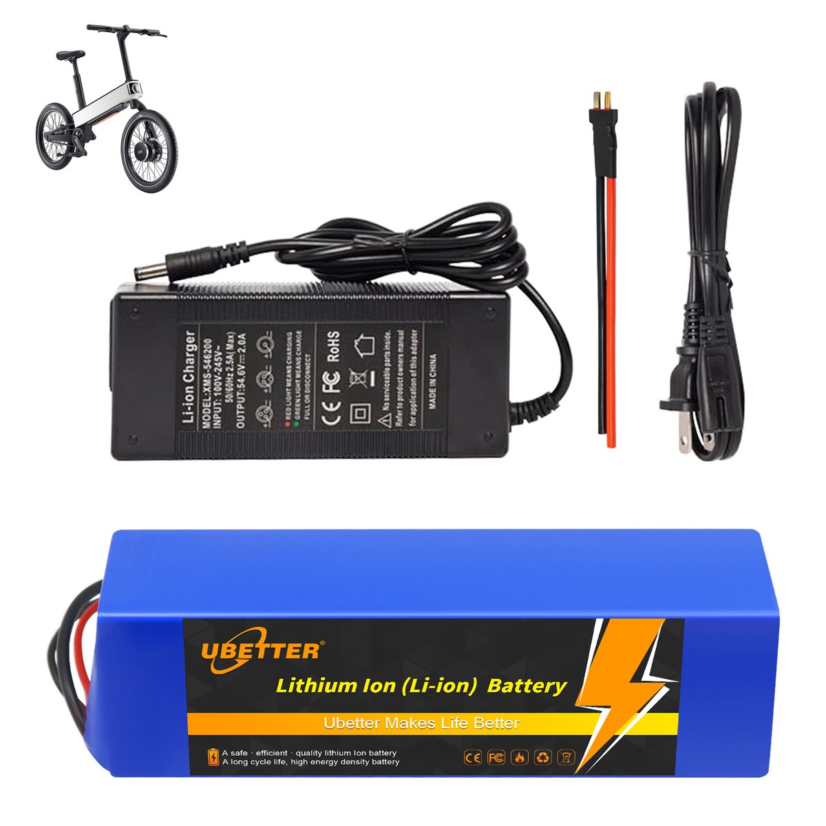 48V 10Ah E-Bike Battery – Powers 500W To 1200W Motors, Built-in 30A BMS, Long-Range & Weatherproof For Electric Bikes & Scooters