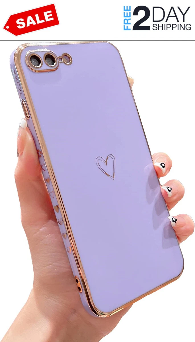 Compatible with iPhone 7 Plus iPhone 8 Plus Case Cute Heart Pattern Case  with Lu