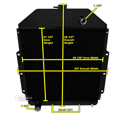 #ad #ad AR Champion 3 Row Black Finish Radiator Ford Config for 1942 1952 Ford Truck $255.42