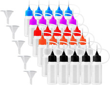 30Pcs 10Ml Needles Precision Tip Applicator, Translucent Glue Bottles and 6 Colo