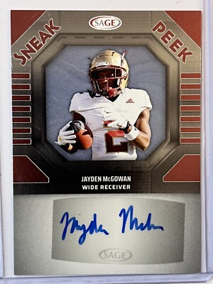 2025 SAGE Low Series | Jayden McGowan Auto Sneak Peek #SPA-JM NCAA Football