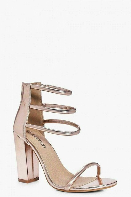 three strap block heels