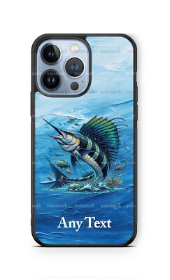 Sailfish ocean marlin fishing customized cell Phone Case fits iPhone Samsung etc