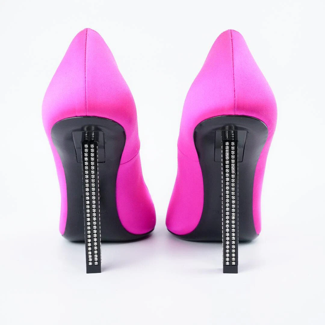 SAINT LAURENT (YSL) Saint Laurent taglia 37 5 decolte donna a punta impreziosite da pietre colore rosa