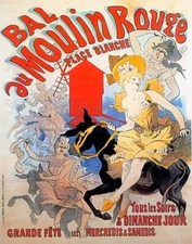 POSTER BAL AU MOULIN ROUGE PARIS SHOW GIRLS ON HORSES VINTAGE REPRO FREE S/H