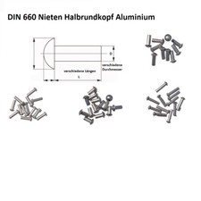 Alu Vollnieten DIN 660 Rundkopf Schlagniete Aluminiumnieten verschiedene Ma&szlig;e