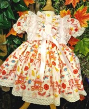 DREAM SALE   12-18 MONTHS  GIRLS PRINCESS CASTLES PINK CREAM LINED TWIRLY DRESS