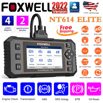 FOXWELL NT614 Elite OBD2 Scanner Oil EPB Reset ABS SRS Engine Diagnostic Tool US