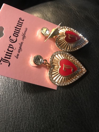 NWT Juicy Couture Heart Earrings, Color: Gold/Red - Picture 5 of 5
