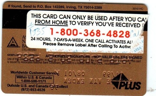 The Associates Gold Card Visa Credit Card exp 08/2001 - Picture 2 of 2