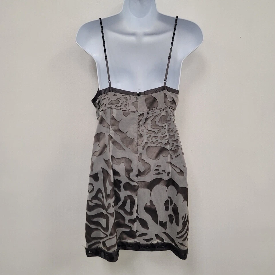 Top Babydoll Vintage Nicole Miller Mujer Y2K Talla 10 Gris Indie Fiesta Artística Foto 3 de 4