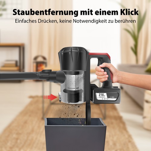 6000W Staubsauger Akku Handstaubsauger kabellos beutellos 6-in-1 Wandladestation - Bild 5 von 19