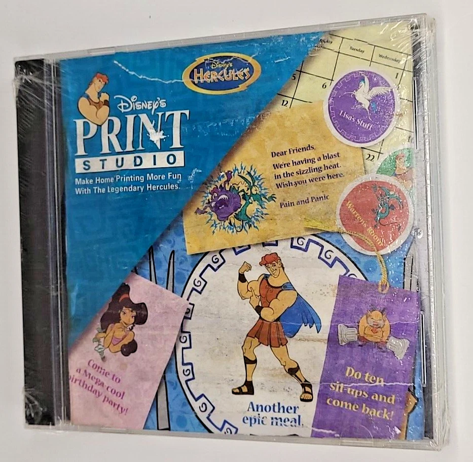 Disney Hercules Print Studio CD-ROM - Vintage 90s Kids Software New Sealed - Image 3 of 3